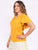 Blusa Cuello V, Manga Corta, Lisa