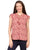 Blusa Cuello Redondo Con Amarre,  Sin Manga,Estampada